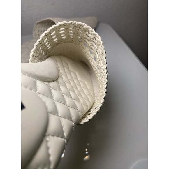 BIRDIES The Swan Mules Shoes Woven Faux Leather Pointed Toe White Slip On Sz 10 - Picture 12 of 16